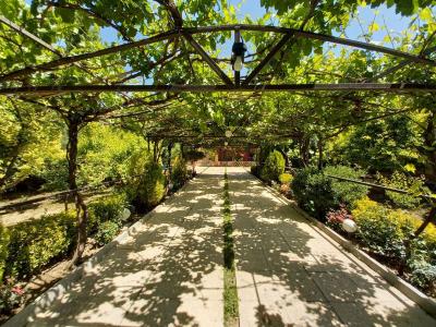 نمای چوب و آجر-1175 متر باغ ویلای سرسبز در خوشنام ملارد
