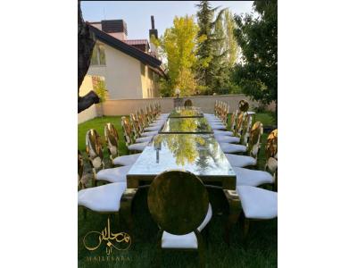 در طلایی استیل-اجاره میز و صندلی جشن عروسی 